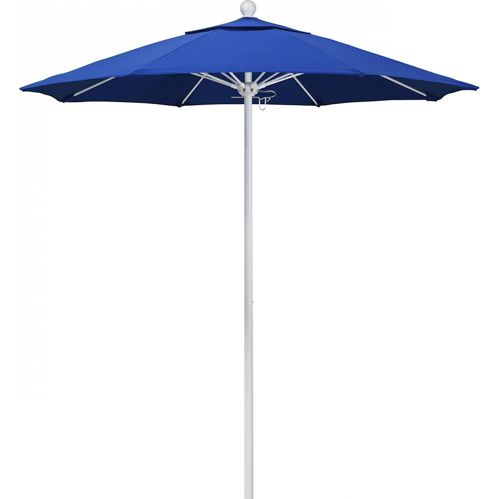 California Umbrella Patio Umbrella: 132" Dia, 11' High, Solution Dyed Polyester, Royal Blue, Aluminum & Fiberglass Frame - 194061357545