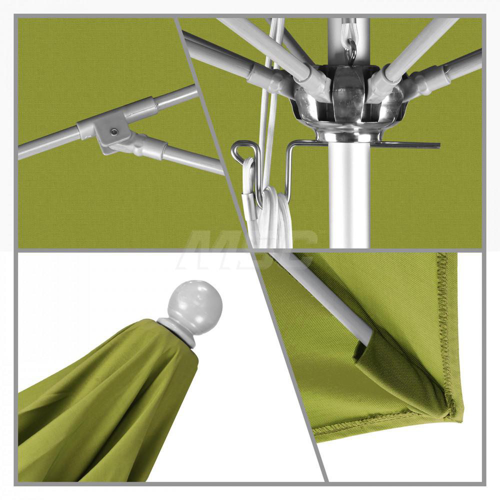 California Umbrella Patio Umbrella: 132" Dia, 11' High, Solution Dyed Polyester, Kiwi, Aluminum & Fiberglass Frame - 194061357309