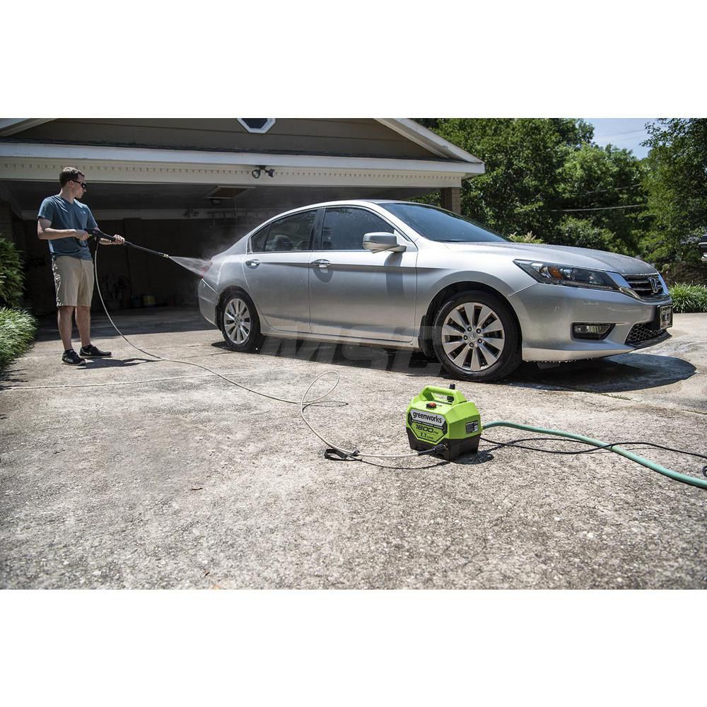 Greenworks Pressure Washer: 1,800 psi, 1 GPM, Electric, Cold Water - 5110202VT