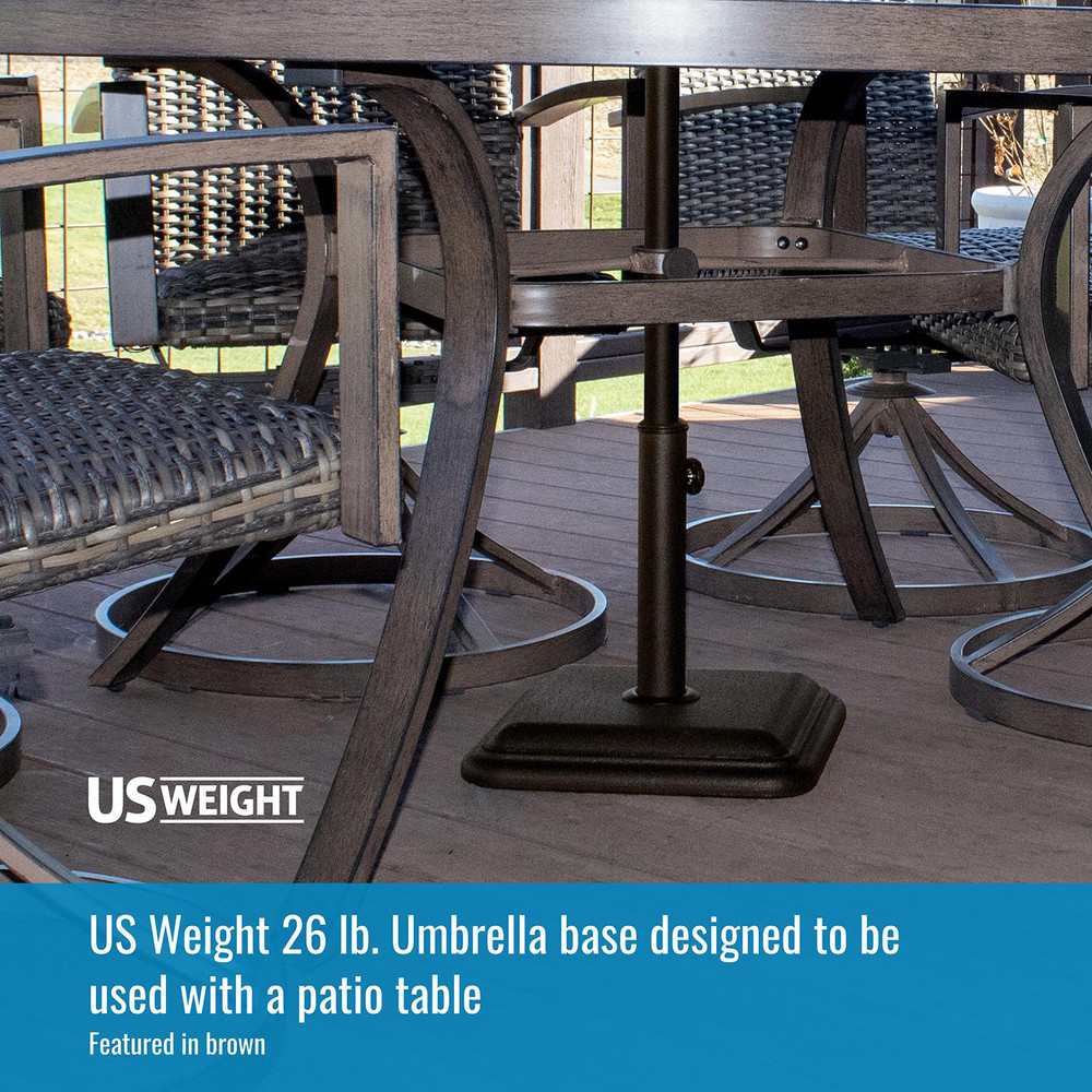 US Weight Patio Furniture Parts & Accessories: Umbrella Base, Bronze, Concrete, 13.7000 - FUB28BZ