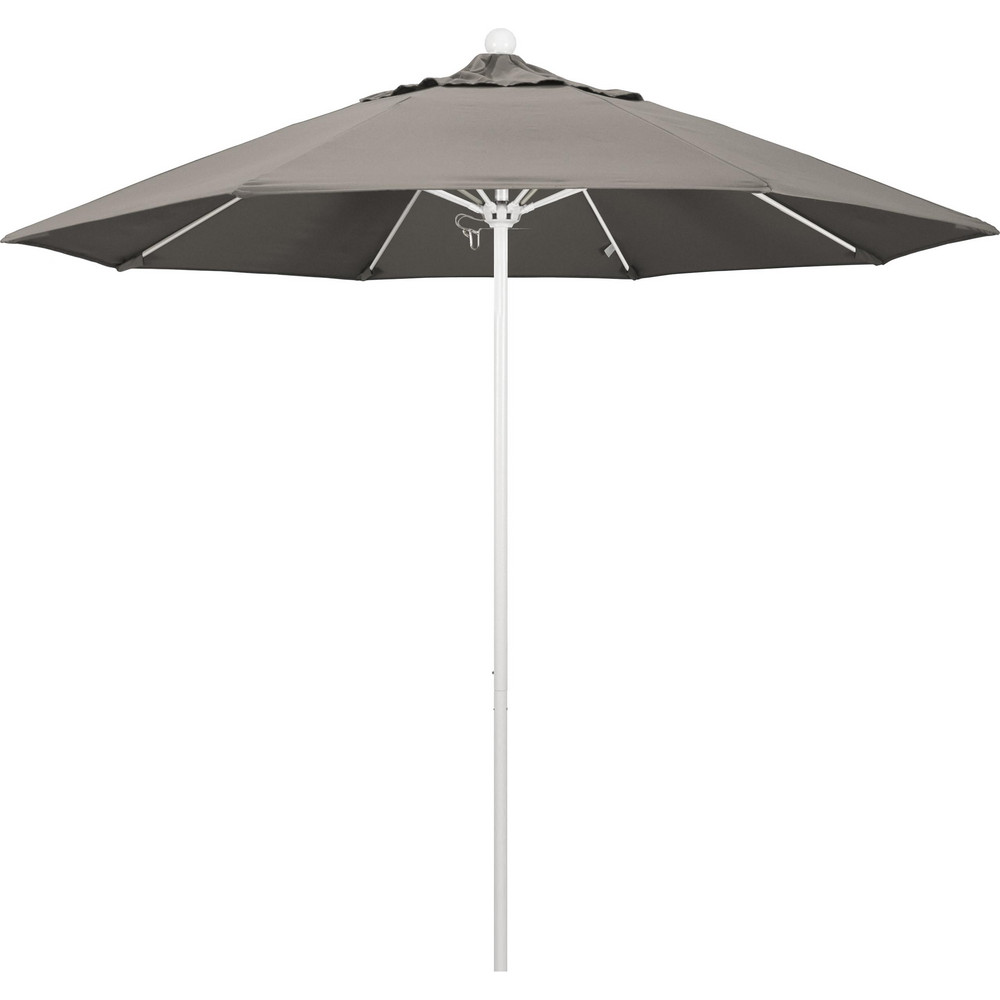 California Umbrella Patio Umbrella: 108" Dia, 8.583' High, Pacifica, Taupe, Aluminum Frame - 194061627198