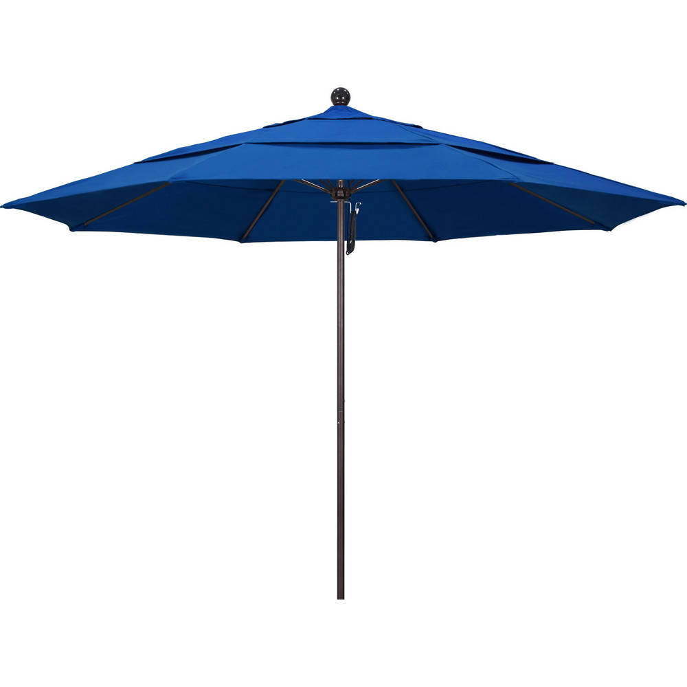 California Umbrella Patio Umbrella: 132" Dia, 8.917' High, Pacifica, Pacific Blue, Aluminum Frame - 194061619971