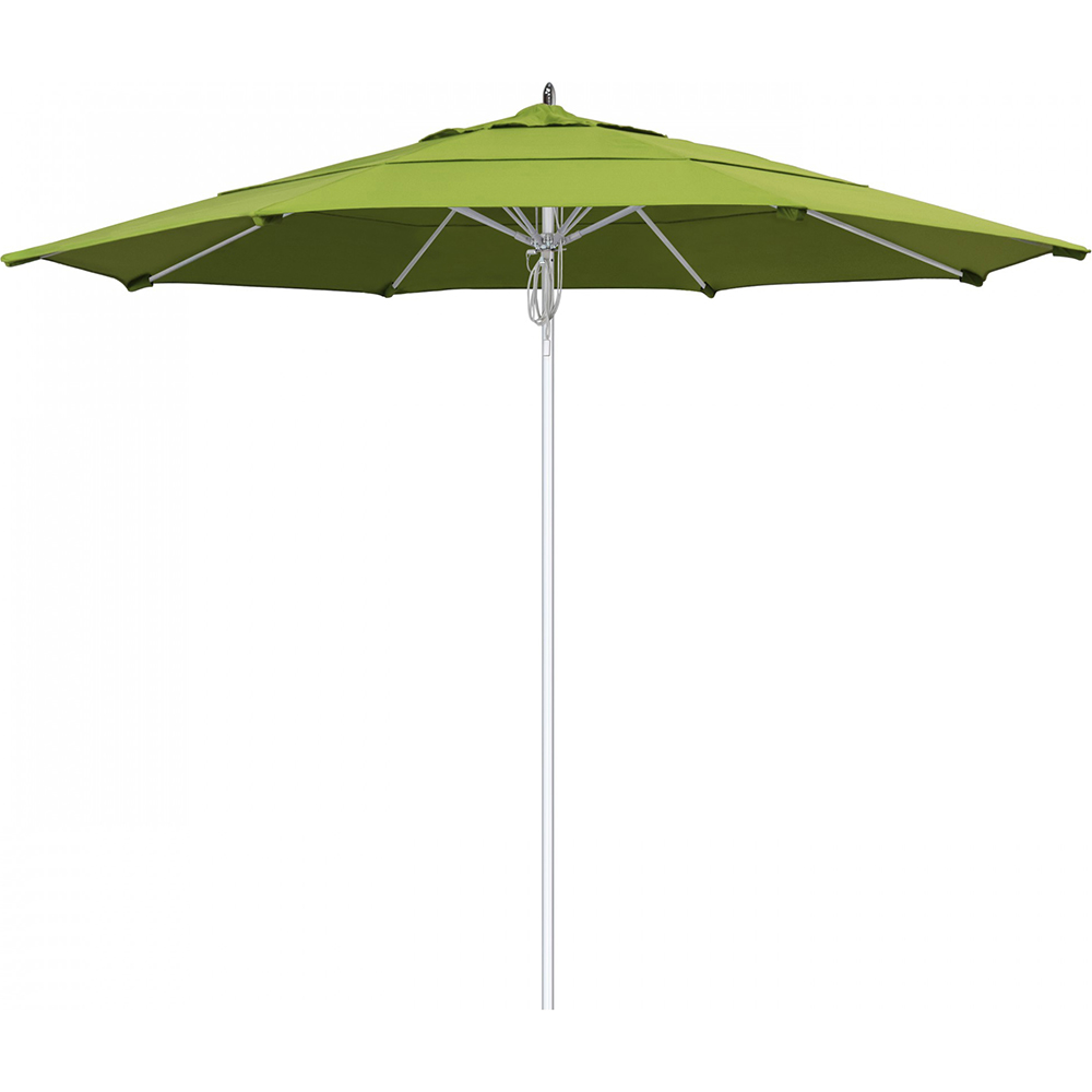 California Umbrella Patio Umbrella: 132" Dia, 11' High, Solution Dyed Acrylic, Navy Blue, Aluminum & Fiberglass Frame - 194061358658