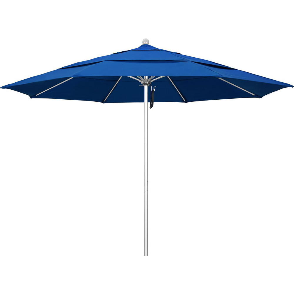 California Umbrella Patio Umbrella: 132" Dia, 8.917' High, Pacifica, Pacific Blue, Aluminum Frame - 194061619001