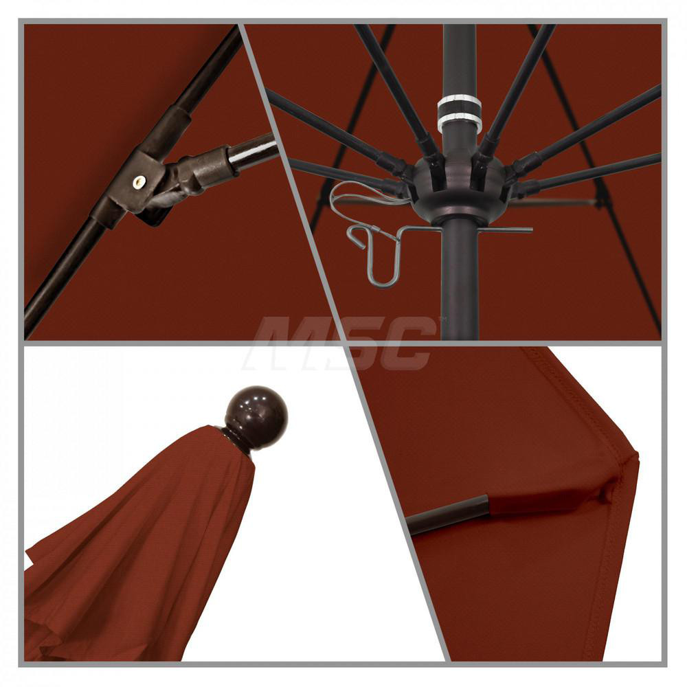 California Umbrella Patio Umbrella: 132" Dia, 11' High, Solution Dyed Polyester, Terracotta, Aluminum & Fiberglass Frame - 194061357422