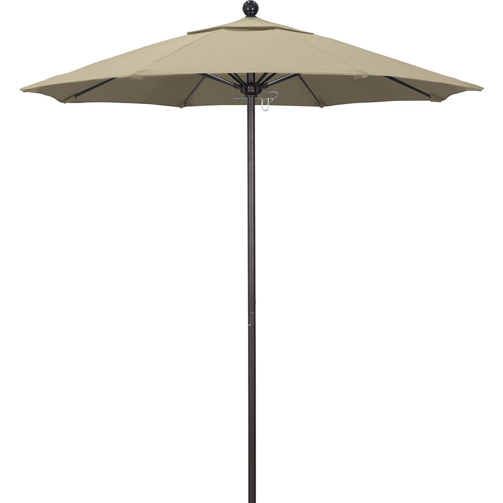 California Umbrella Patio Umbrella: 90" Dia, 8' High, Pacifica, Beige, Aluminum Frame - 194061620656