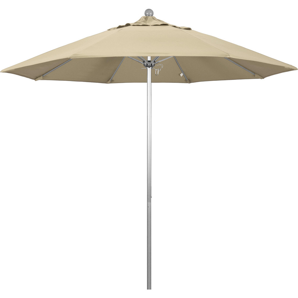 California Umbrella Patio Umbrella: 90" Dia, 8' High, Pacifica, Beige, Aluminum Frame - 194061620656