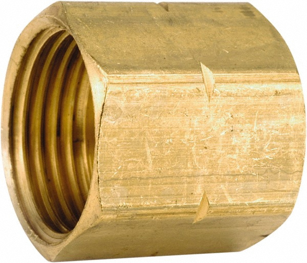 ANDERSON METALS Female Garden Hose Union: Female Hose to Female Hose, 3/4" GHT, Brass - 757402-12
