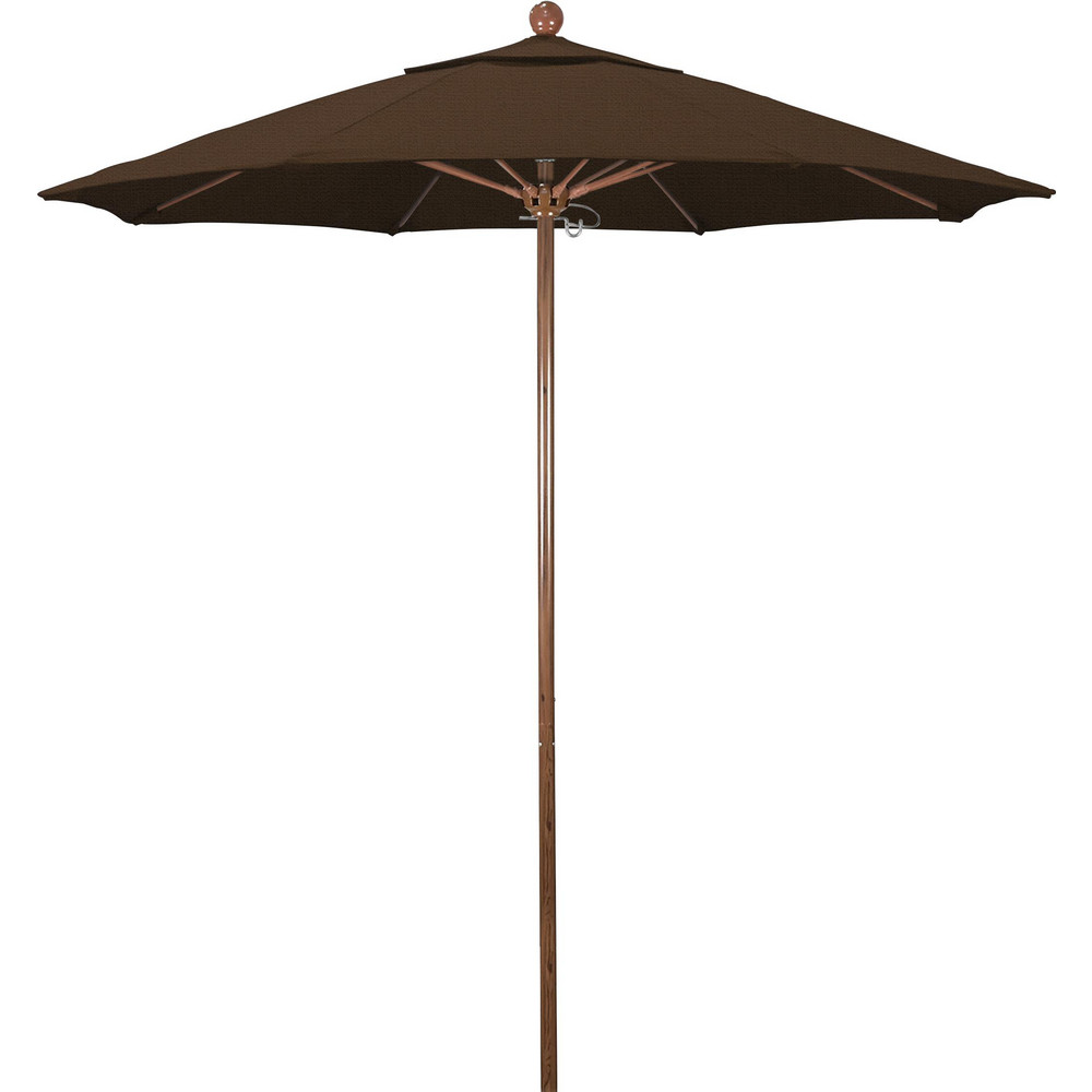 California Umbrella Patio Umbrella: 90" Dia, 8' High, Olefin, Red, Aluminum Frame - 194061620816