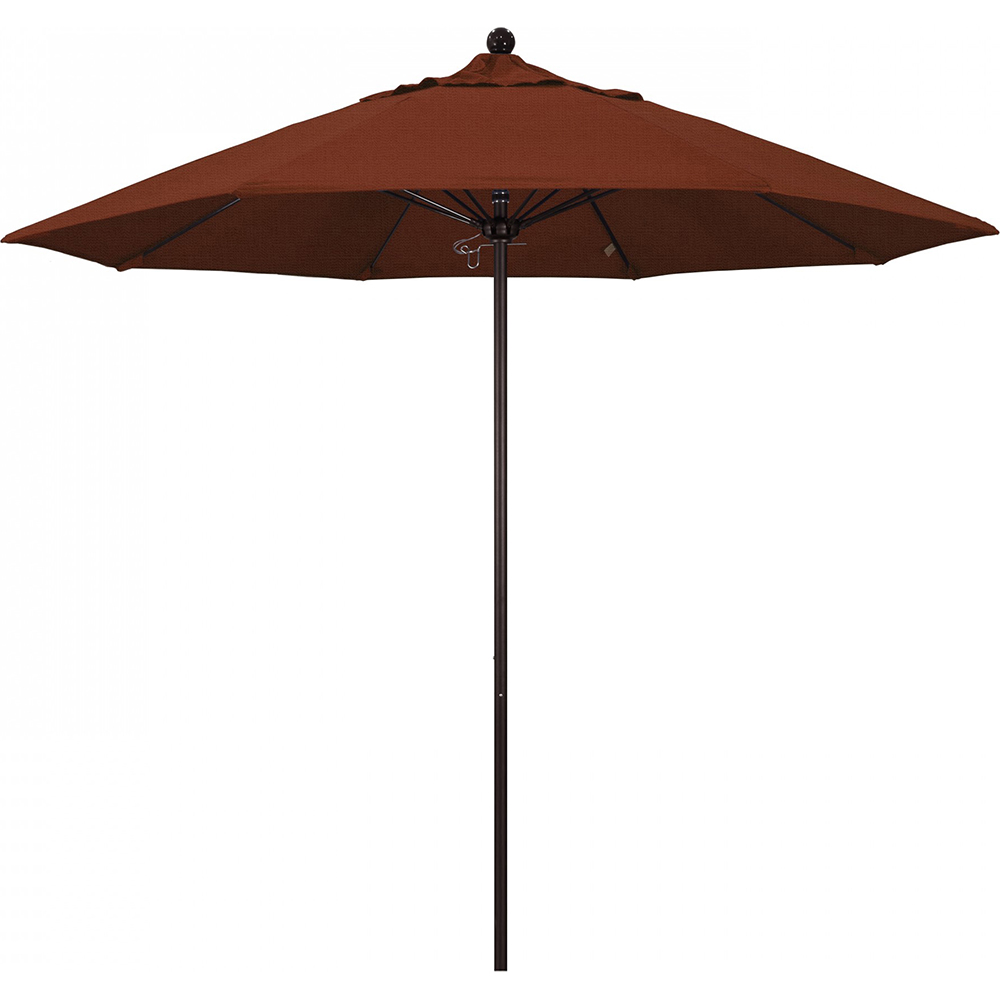 California Umbrella Patio Umbrella: 108" Dia, 9' High, Solution Dyed Polyester, Royal Blue, Aluminum & Fiberglass Frame - 194061357996