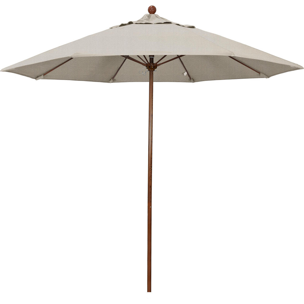 California Umbrella Patio Umbrella: 90" Dia, 8' High, Olefin, Woven Granite, Aluminum Frame - 194061620939