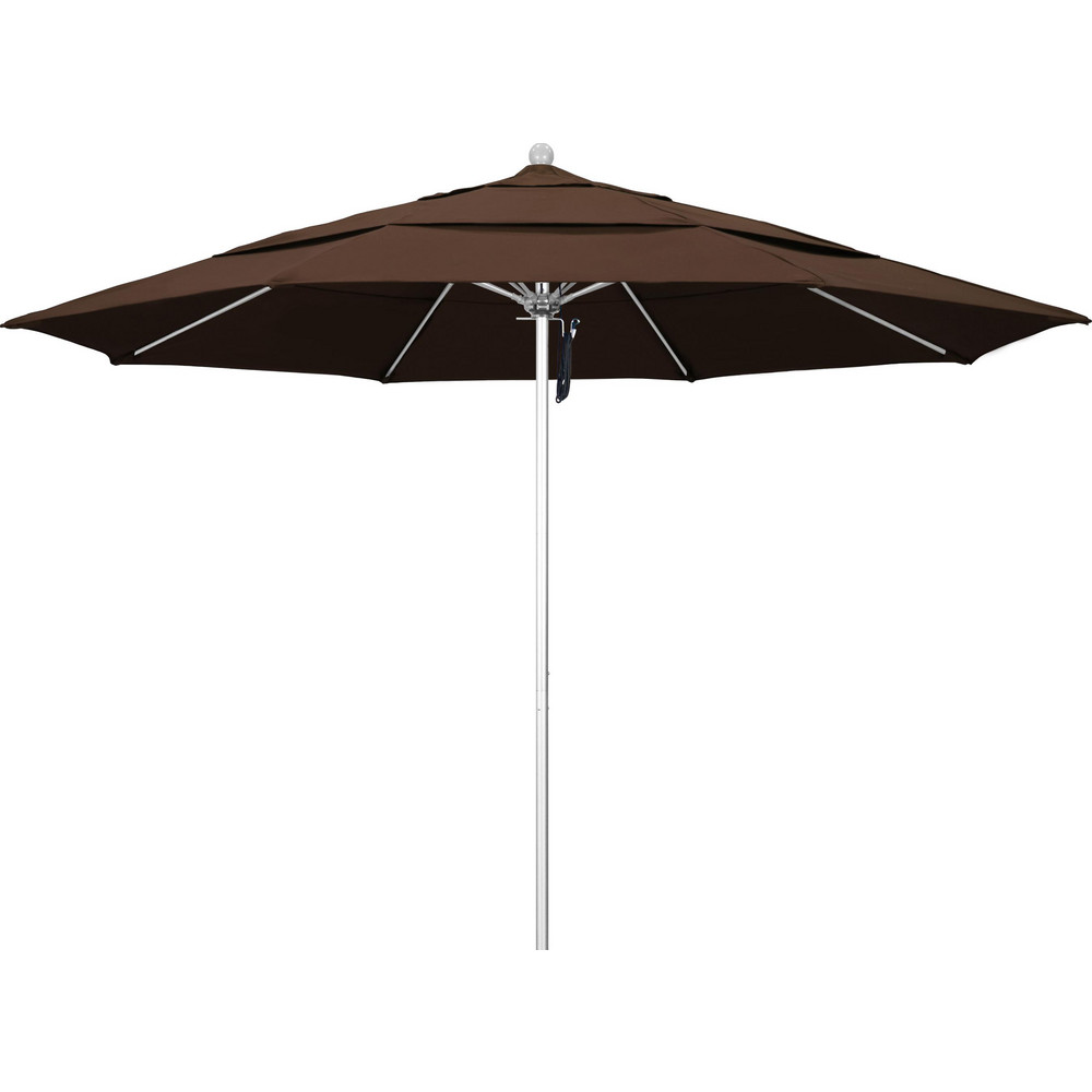 California Umbrella Patio Umbrella: 132" Dia, 8.917' High, Pacifica, Mocha, Aluminum Frame - 194061619506