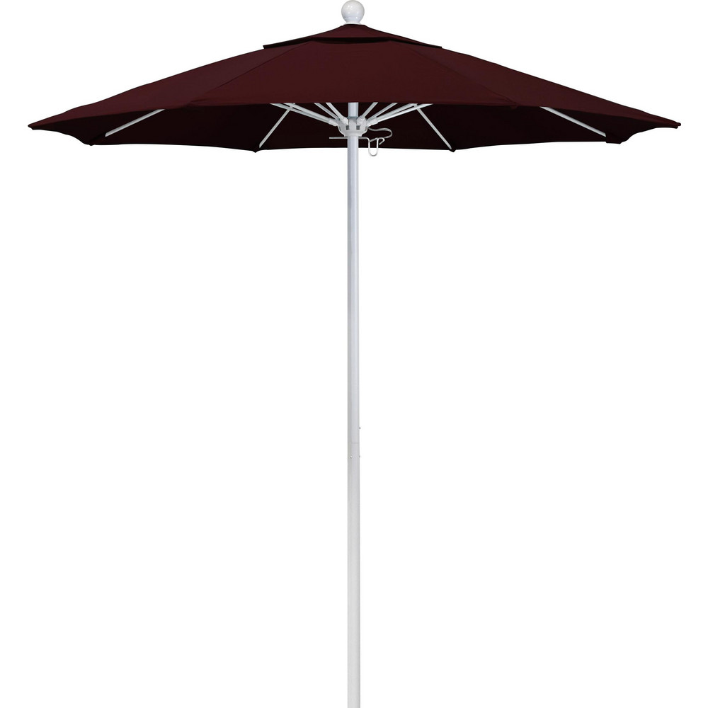 California Umbrella Patio Umbrella: 90" Dia, 8' High, Pacifica, Burgundy, Aluminum Frame - 194061620687