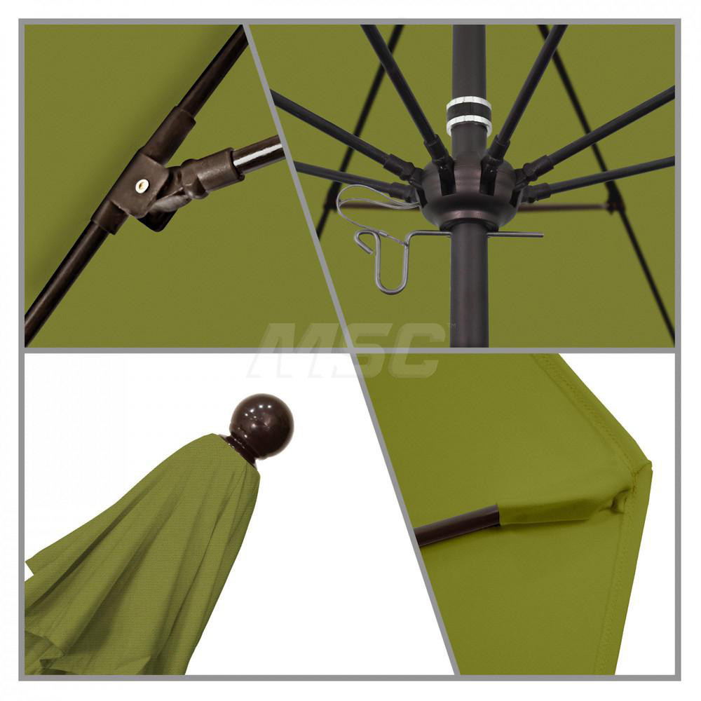 California Umbrella Patio Umbrella: 132" Dia, 11' High, Solution Dyed Polyester, Kiwi, Aluminum & Fiberglass Frame - 194061357415