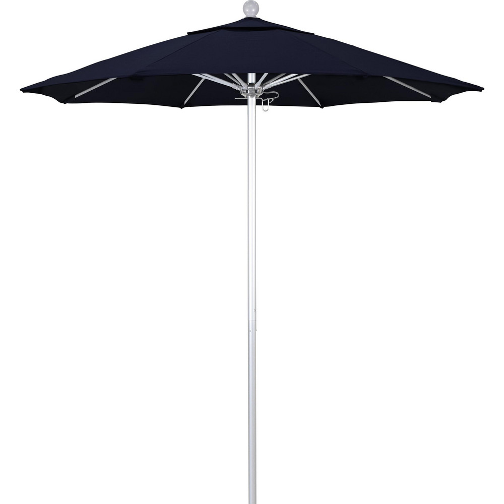 California Umbrella Patio Umbrella: 90" Dia, 8' High, Olefin, Navy Blue, Aluminum Frame - 194061620809