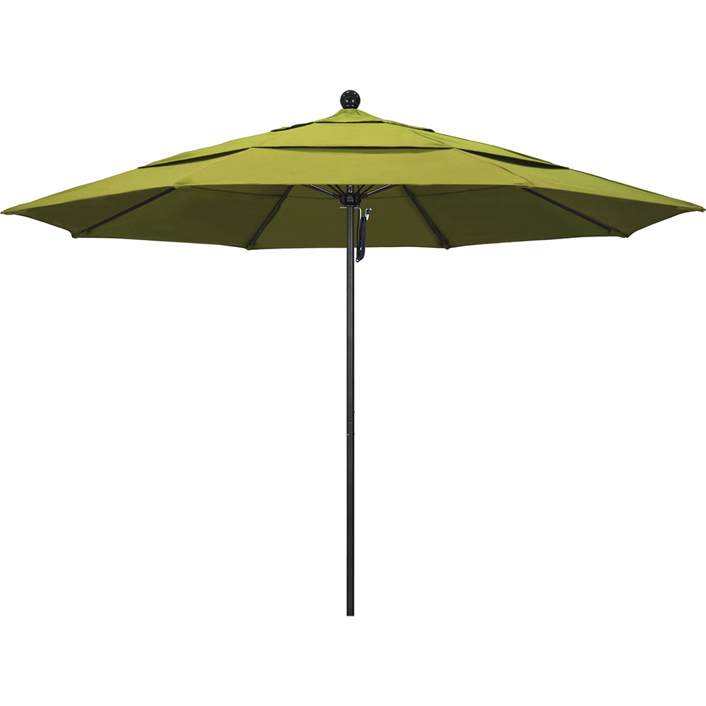 California Umbrella Patio Umbrella: 132" Dia, 11' High, Solution Dyed Polyester, Sunset, Aluminum & Fiberglass Frame - 194061357613