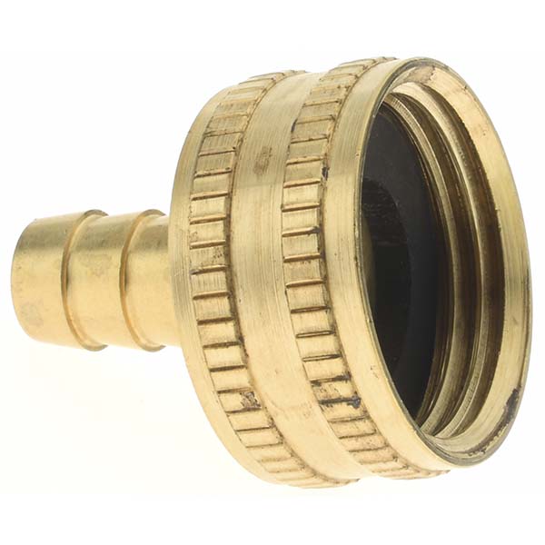 Parker Garden Hose Fitting: 0.375" Hose, Female Hose to Male Hose, 3/4 x 3/8", Brass - BD-12339