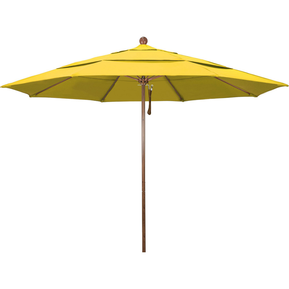 California Umbrella Patio Umbrella: 132" Dia, 8.917' High, Pacifica, Yellow, Aluminum Frame - 194061619575