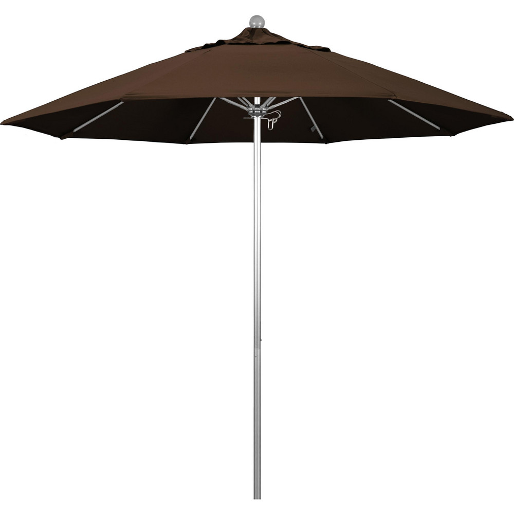 California Umbrella Patio Umbrella: 108" Dia, 8.583' High, Pacifica, Mocha, Aluminum Frame - 194061627686