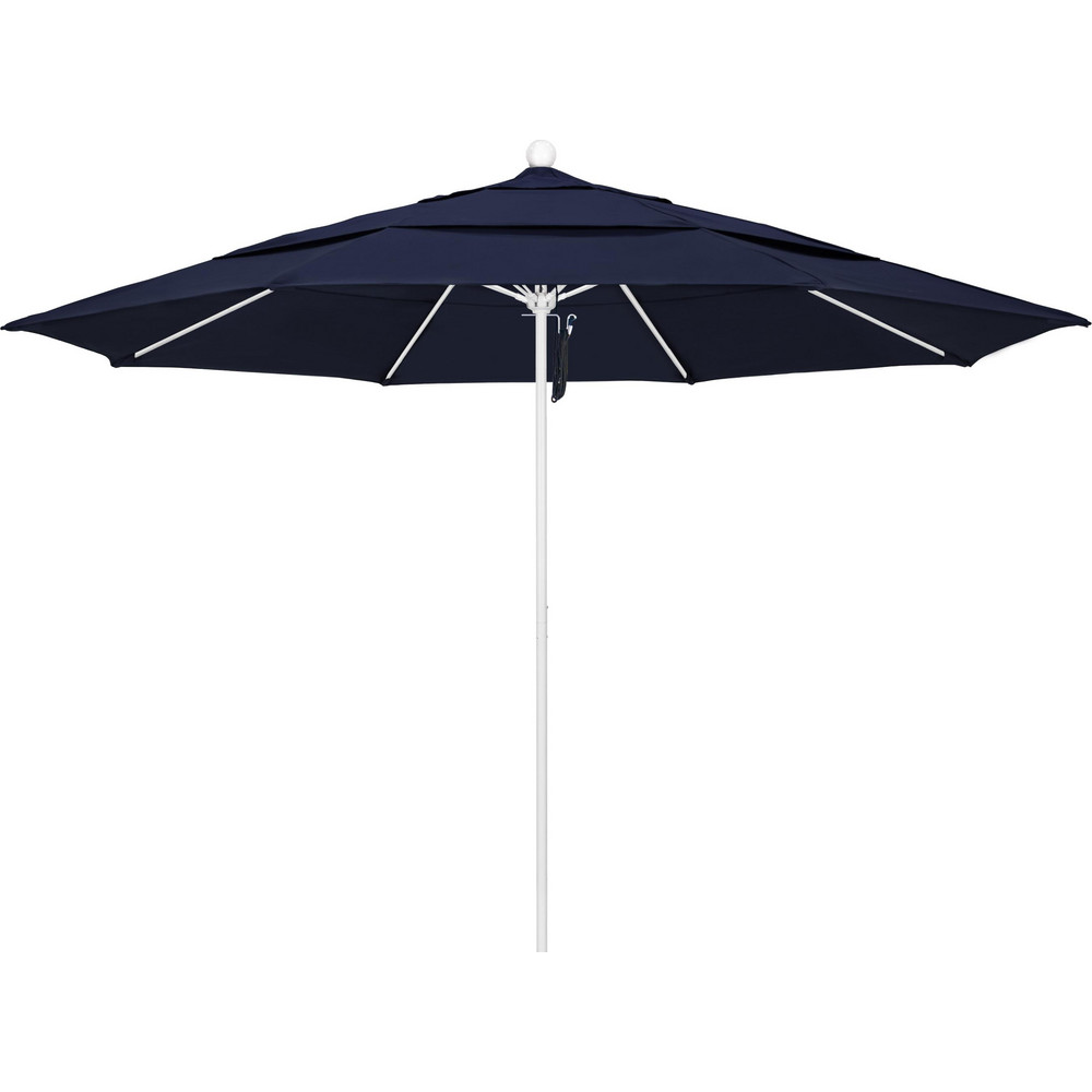 California Umbrella Patio Umbrella: 132" Dia, 8.917' High, Olefin, Navy Blue, Aluminum Frame - 194061619834