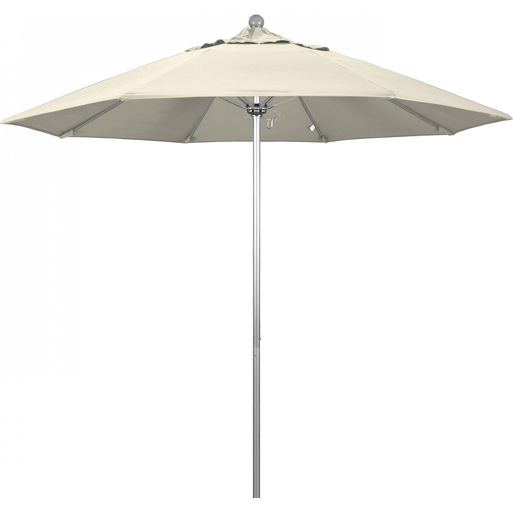 California Umbrella Patio Umbrella: 108" Dia, 9' High, Solution Dyed Polyester, Terracotta, Aluminum & Fiberglass Frame - 194061358092