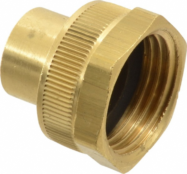 Midwest Control Garden Hose Coupler: 0.75" Hose, Female Swivel Nut to Male Hose, GHT, Brass - GHC2