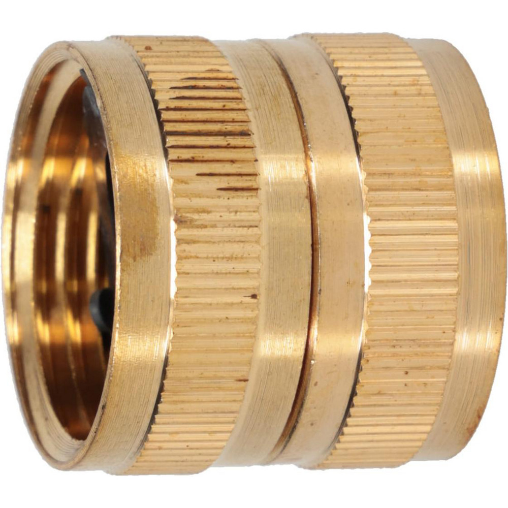 CerroBrass Garden Hose Fitting: Female Hose to Female Hose Swivel, 3/4" NH, Brass - 30011