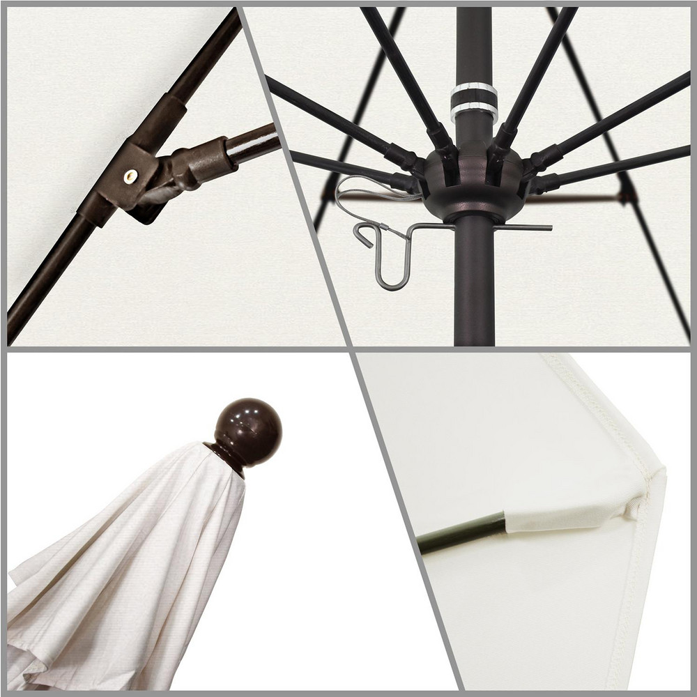 California Umbrella Patio Umbrella: 108" Dia, 8.583' High, Pacifica, Natural, Aluminum Frame - 194061626832