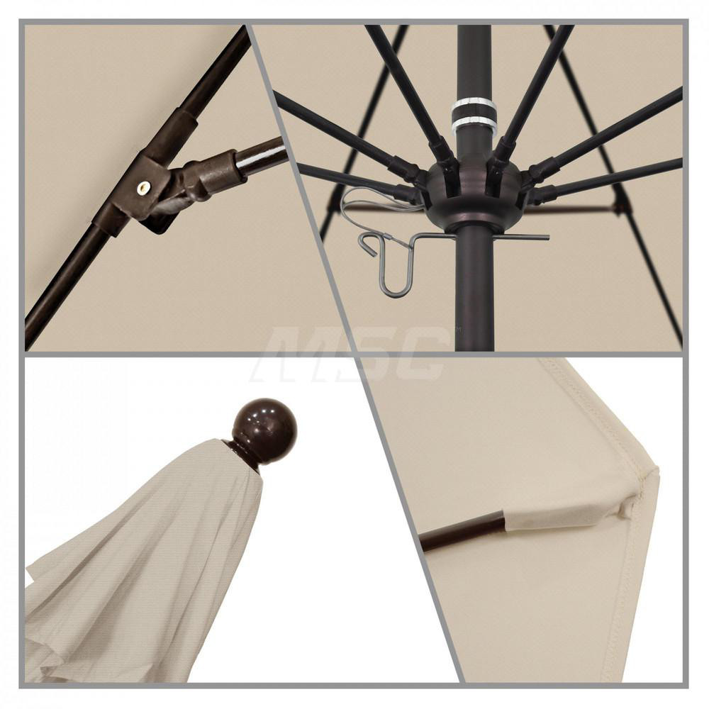 California Umbrella Patio Umbrella: 132" Dia, 11' High, Solution Dyed Polyester, Beige, Aluminum & Fiberglass Frame - 194061357378