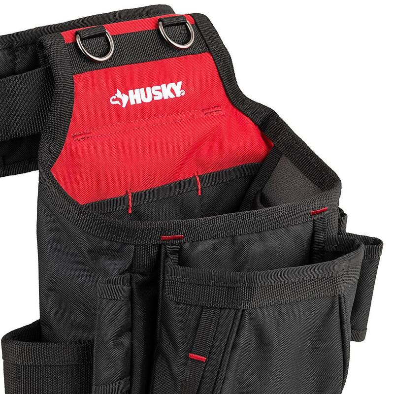 Husky Contractors 2-Bag Work Tool Belt with Suspenders - HD00166