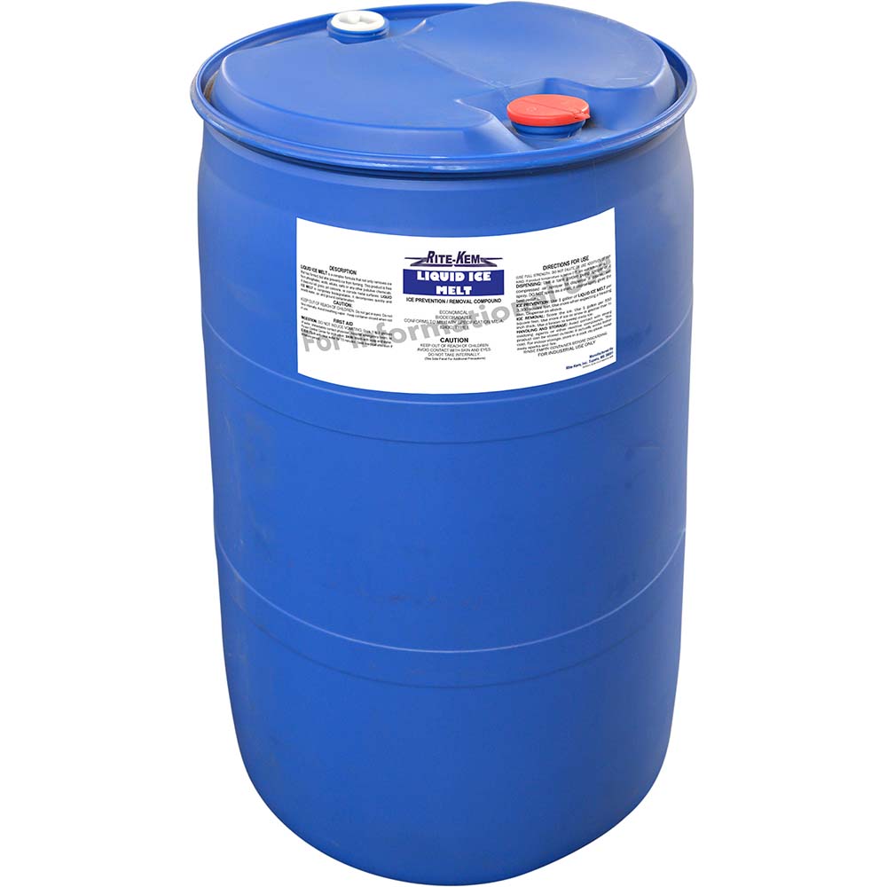 Rite-Kem Ice & Snow Melter & De-Icer: Liquid, 55 gal Drum - LIQ-ICE-55