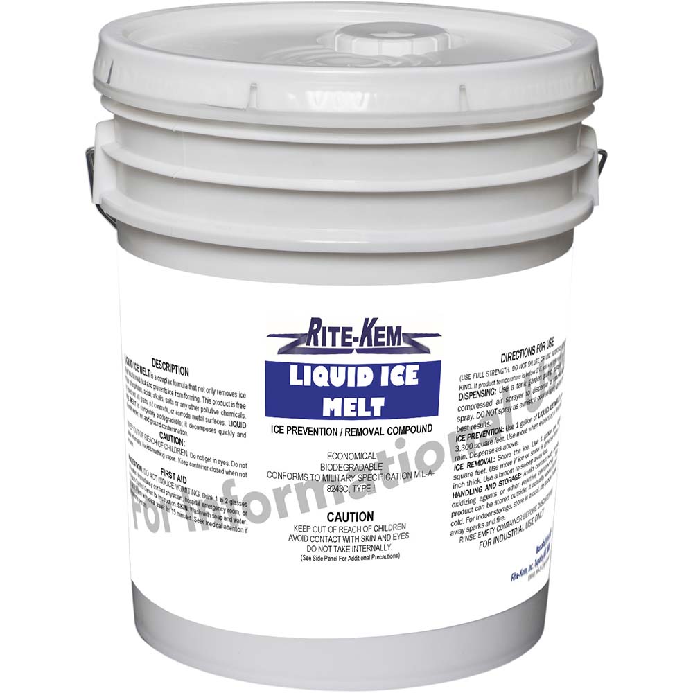 Rite-Kem Ice & Snow Melter & De-Icer: Liquid, 5 gal Pail - LIQ-ICE-05