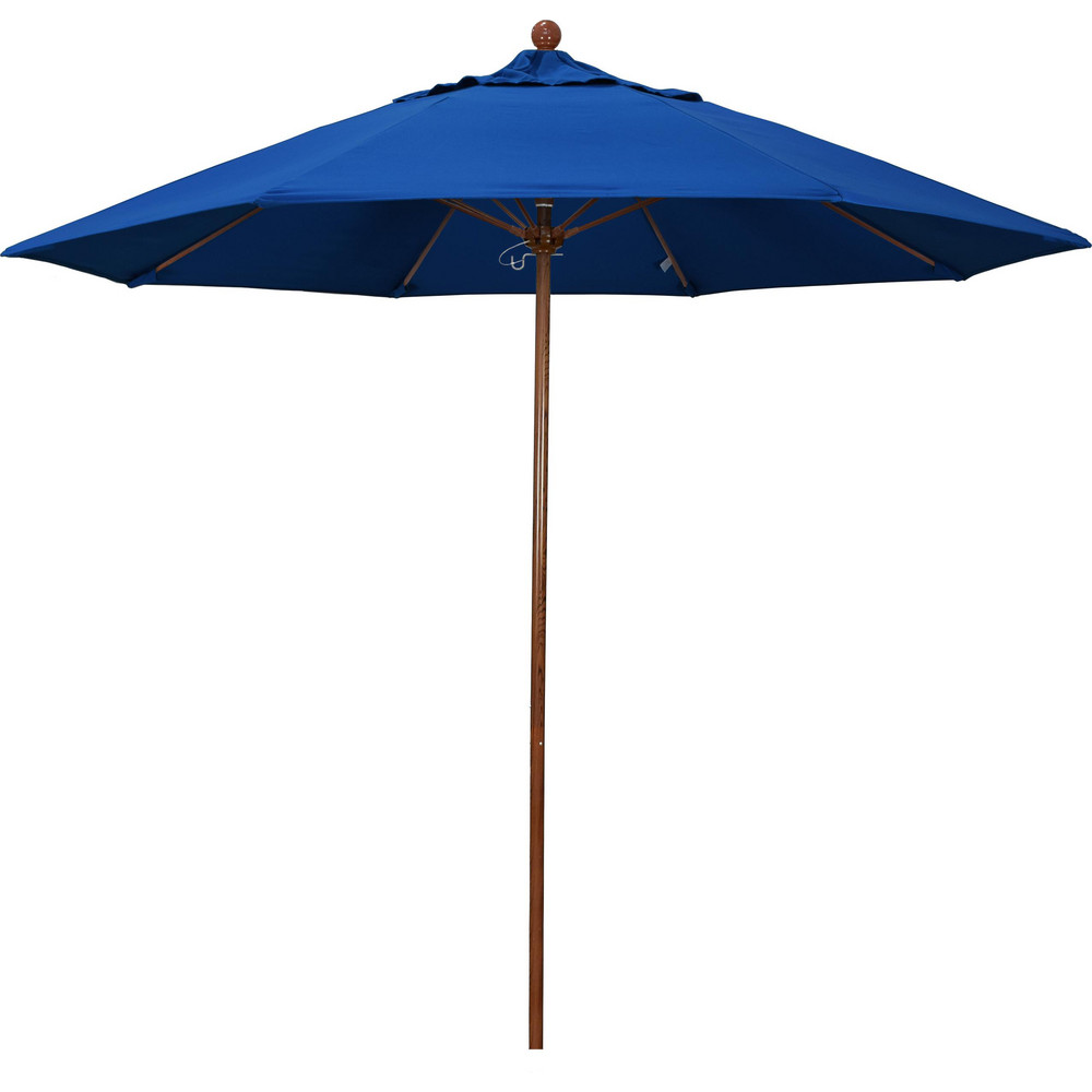 California Umbrella Patio Umbrella: 90" Dia, 8' High, Pacifica, Pacific Blue, Aluminum Frame - 194061621141