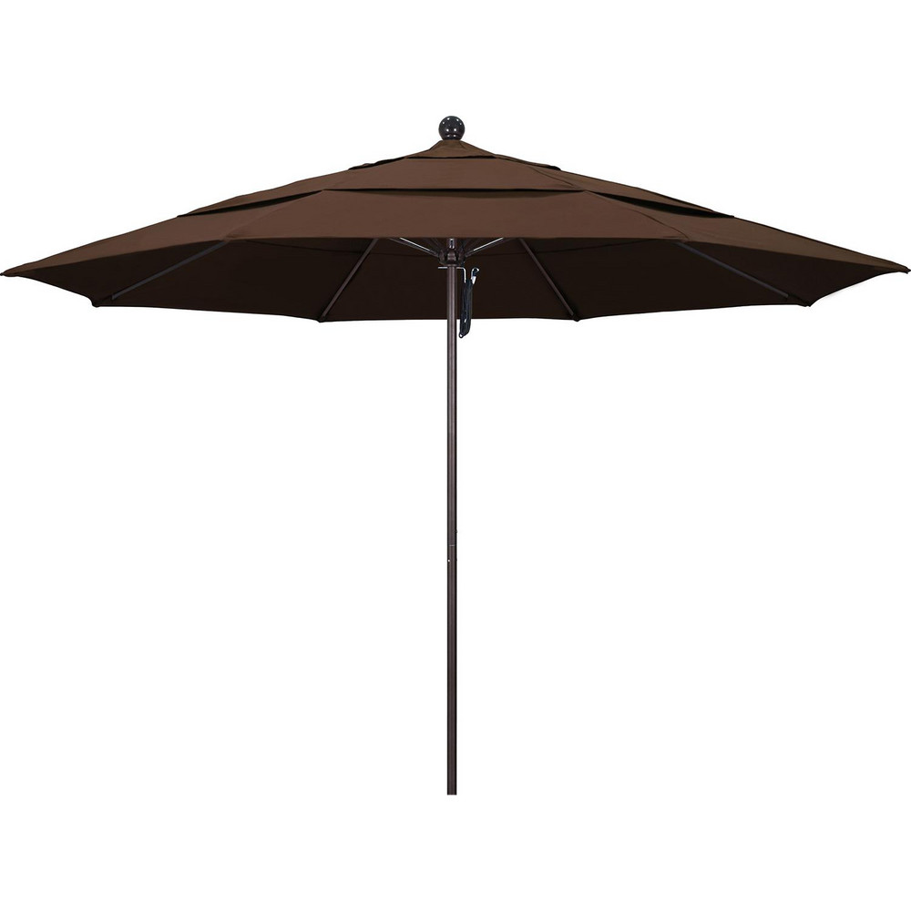 California Umbrella Patio Umbrella: 132" Dia, 8.917' High, Pacifica, Mocha, Aluminum Frame - 194061619100