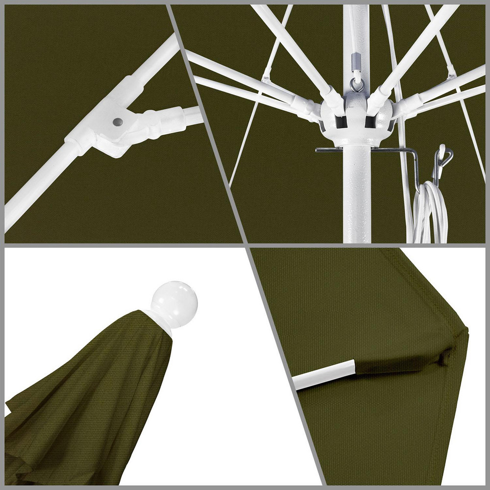 California Umbrella Patio Umbrella: 108" Dia, 8.583' High, Pacifica, Palm, Aluminum Frame - 194061627082