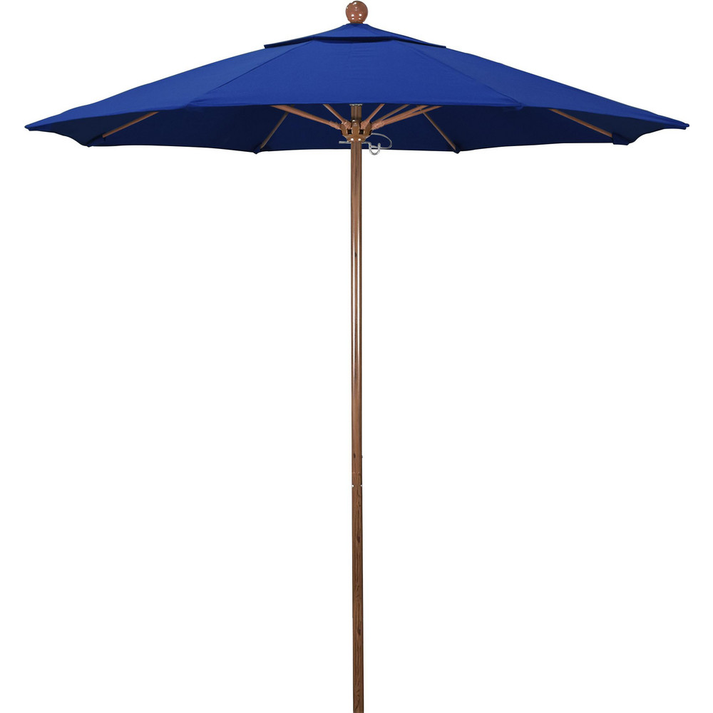 California Umbrella Patio Umbrella: 90" Dia, 8' High, Pacifica, Pacific Blue, Aluminum Frame - 194061620175