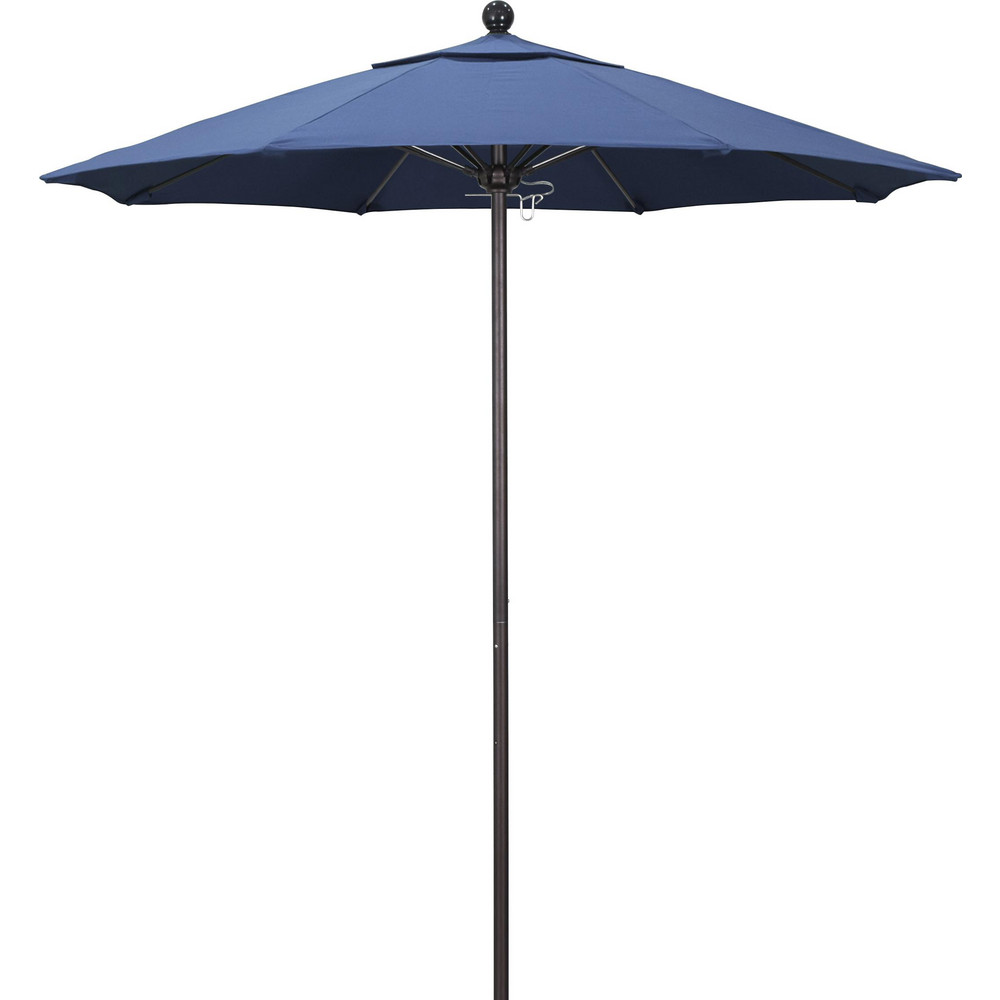 California Umbrella Patio Umbrella: 90" Dia, 8' High, Pacifica, Pacific Blue, Aluminum Frame - 194061620175