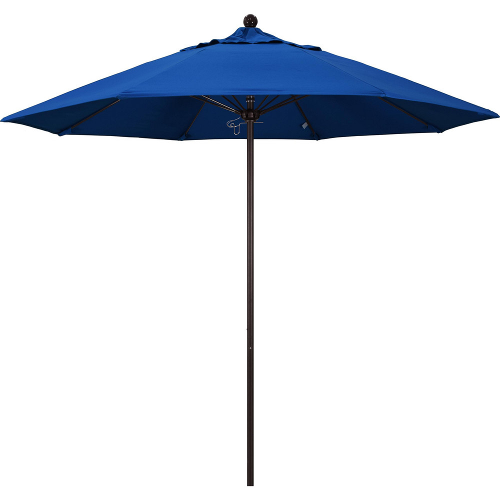 California Umbrella Patio Umbrella: 90" Dia, 8' High, Pacifica, Pacific Blue, Aluminum Frame - 194061620175