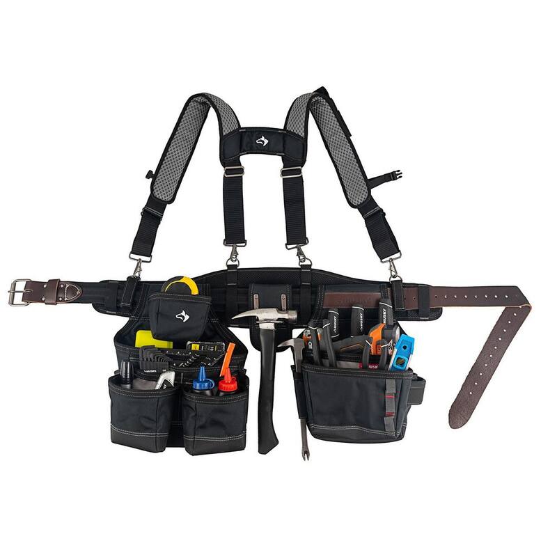 Husky Framers 2-Bag Work Tool Belt with Suspenders - HD00173