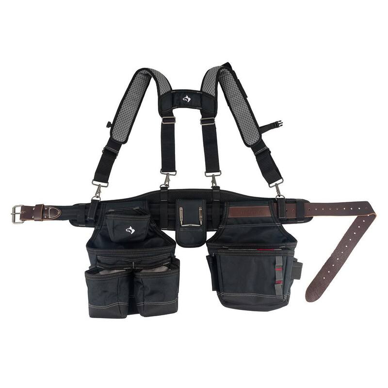 Husky Framers 2-Bag Work Tool Belt with Suspenders - HD00173