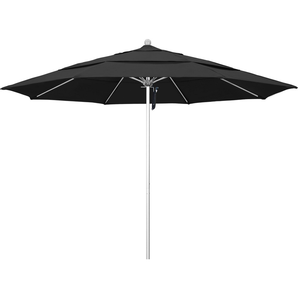 California Umbrella Patio Umbrella: 132" Dia, 8.917' High, Pacifica, Black, Aluminum Frame - 194061620007