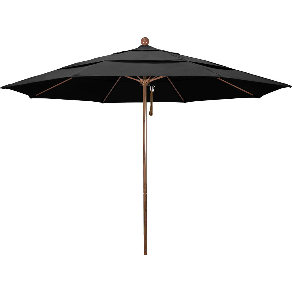 California Umbrella Patio Umbrella: 132" Dia, 8.917' High, Pacifica, Black, Aluminum Frame - 194061620007