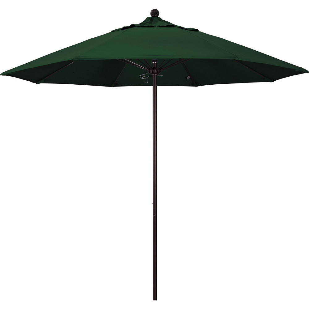 California Umbrella Patio Umbrella: 90" Dia, 8' High, Pacifica, Hunter Green, Aluminum Frame - 194061620311