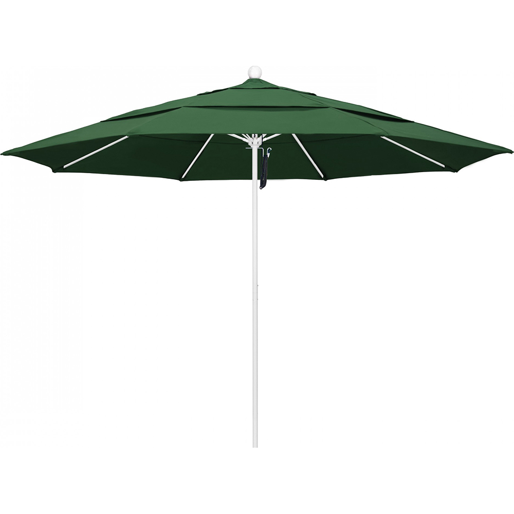 California Umbrella Patio Umbrella: 132" Dia, 11' High, Solution Dyed Polyester, Terracotta, Aluminum & Fiberglass Frame - 194061357538