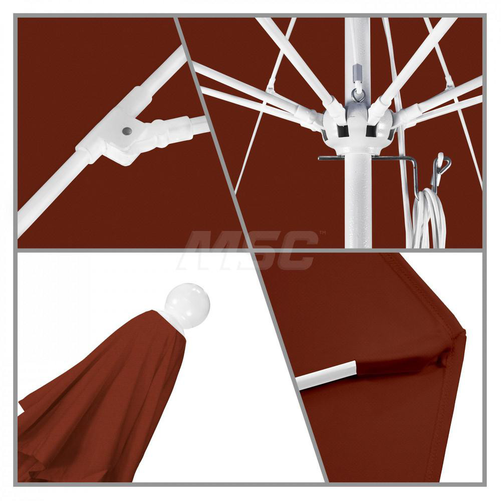 California Umbrella Patio Umbrella: 132" Dia, 11' High, Solution Dyed Polyester, Terracotta, Aluminum & Fiberglass Frame - 194061357538