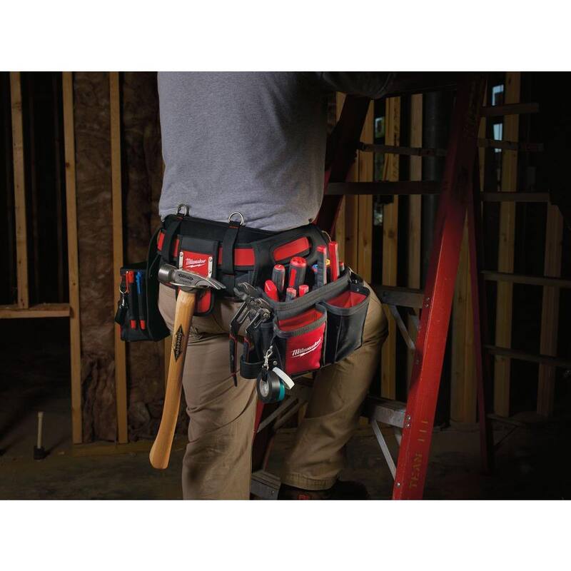 Milwaukee Electricians Adjustable Work Waist Tool Belt and X-Large Padded Rig - 48-22-8110-48-22-8146