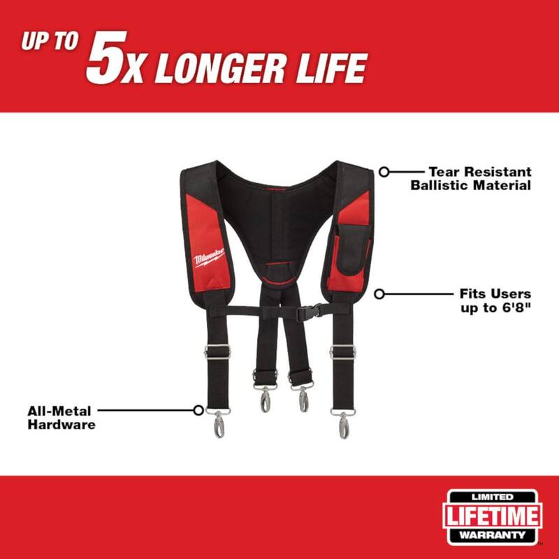 Milwaukee Electricians Adjustable Work Waist Tool Belt and X-Large Padded Rig - 48-22-8110-48-22-8146