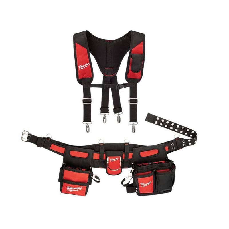 Milwaukee Electricians Adjustable Work Waist Tool Belt and X-Large Padded Rig - 48-22-8110-48-22-8146