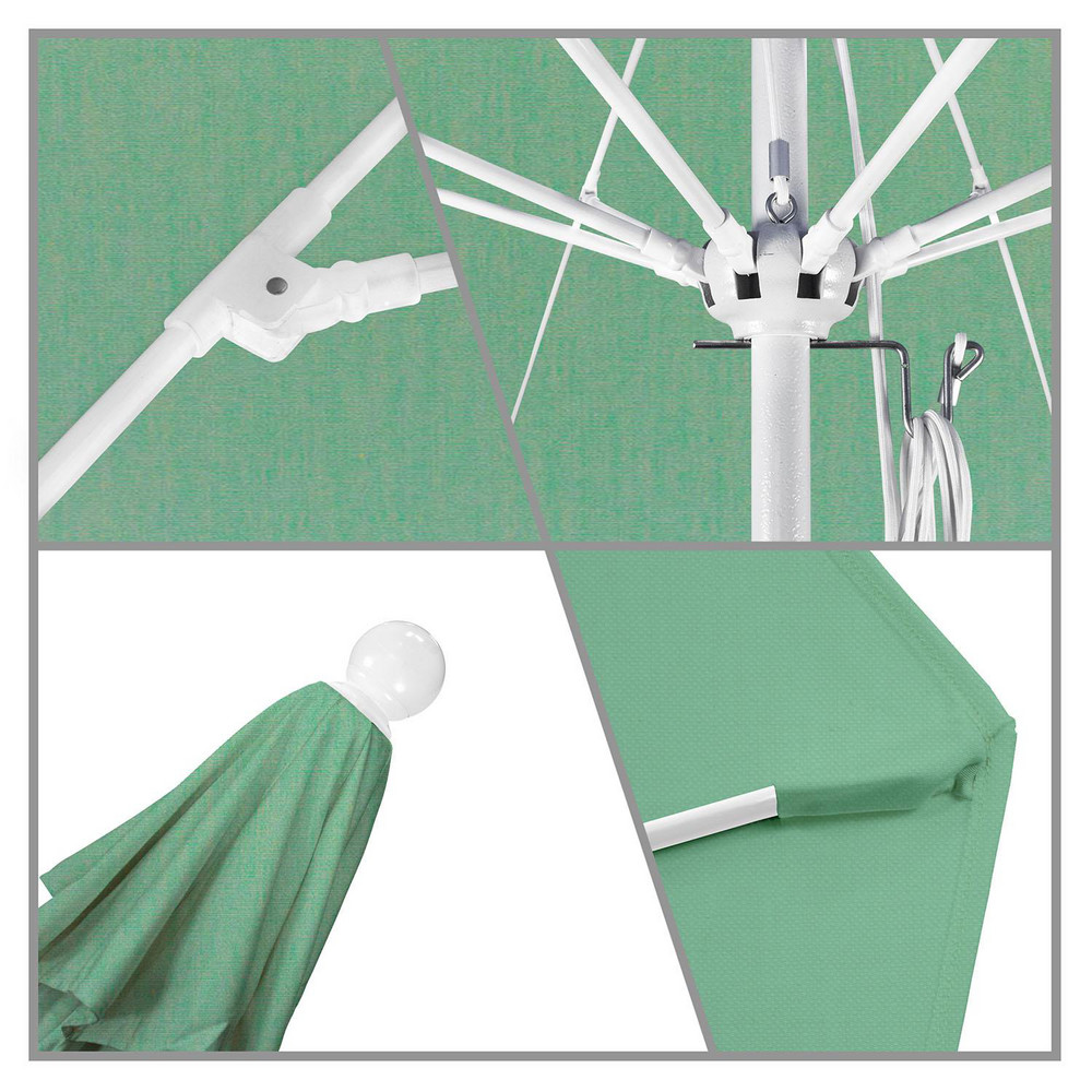 California Umbrella Patio Umbrella: 108" Dia, 8.583' High, Pacifica, Spa, Aluminum Frame - 194061627068