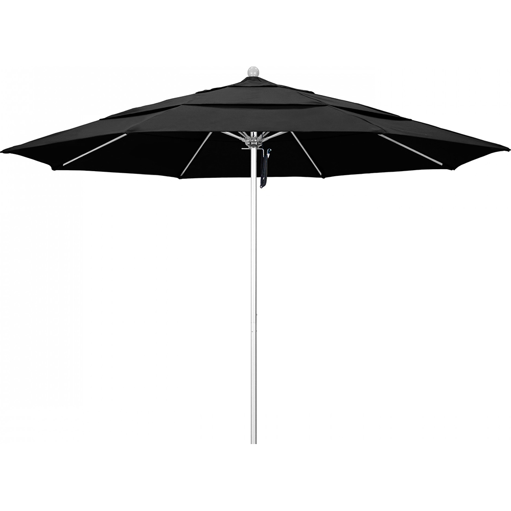 California Umbrella Patio Umbrella: 132" Dia, 11' High, Solution Dyed Polyester, Royal Blue, Aluminum & Fiberglass Frame - 194061357217